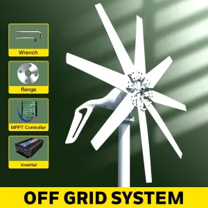 1000W Wind Power Turbines Generator 12V 24V Windmill Generator for Boat with MPPT Controller Low Noise Low Wind Speed Start