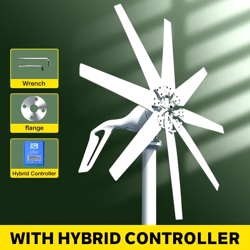 1000W Wind Power Turbines Generator 12V 24V Windmill Generator for Boat with MPPT Controller Low Noise Low Wind Speed Start