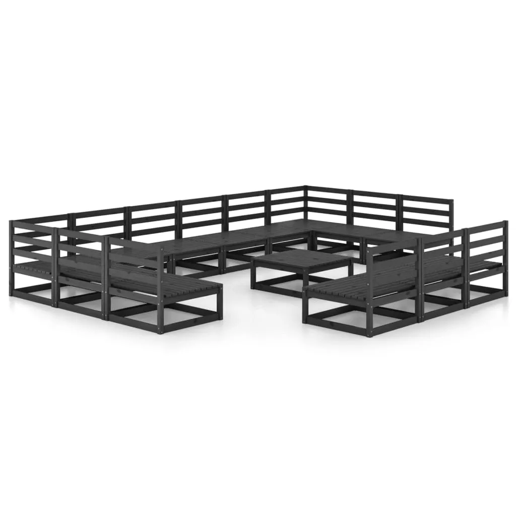 14 Piece Garden Lounge Set Solid Pinewood
