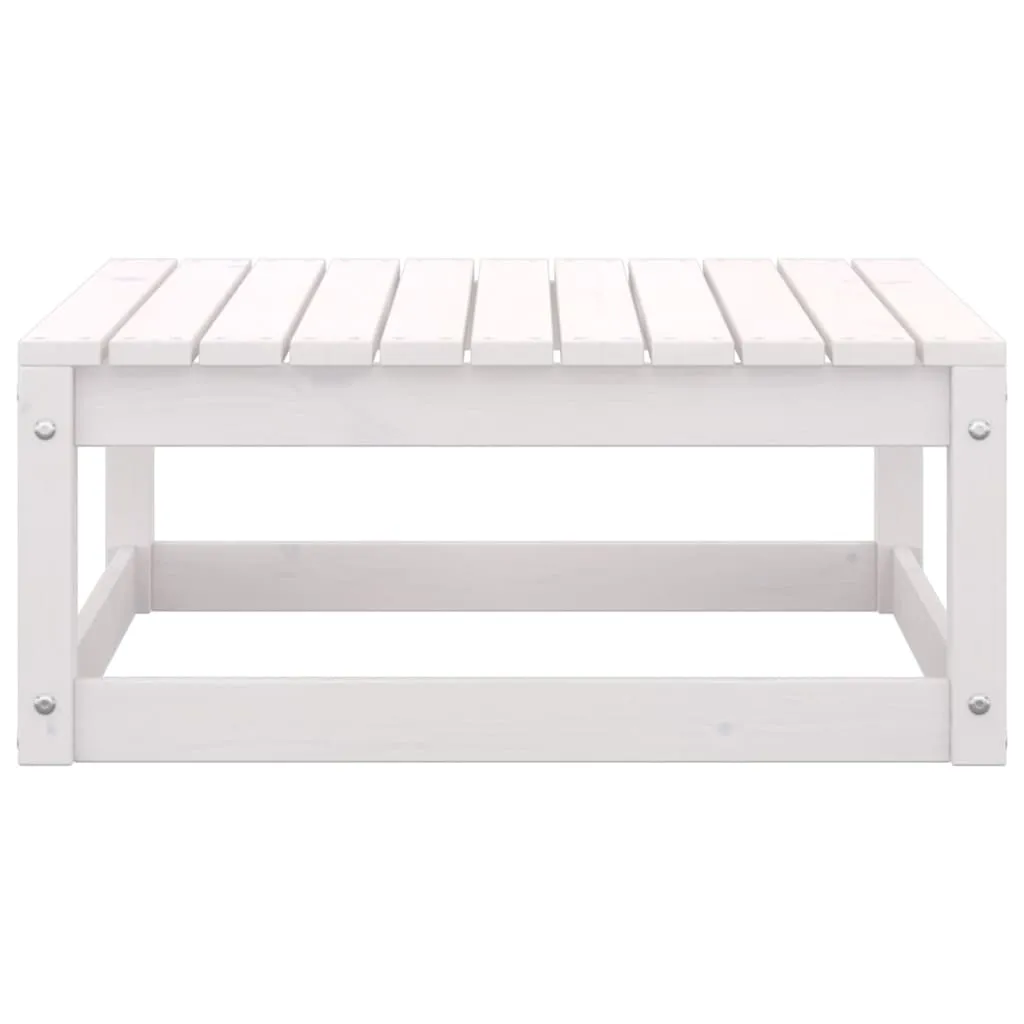 2 Piece Garden Lounge Set White Solid Pinewood