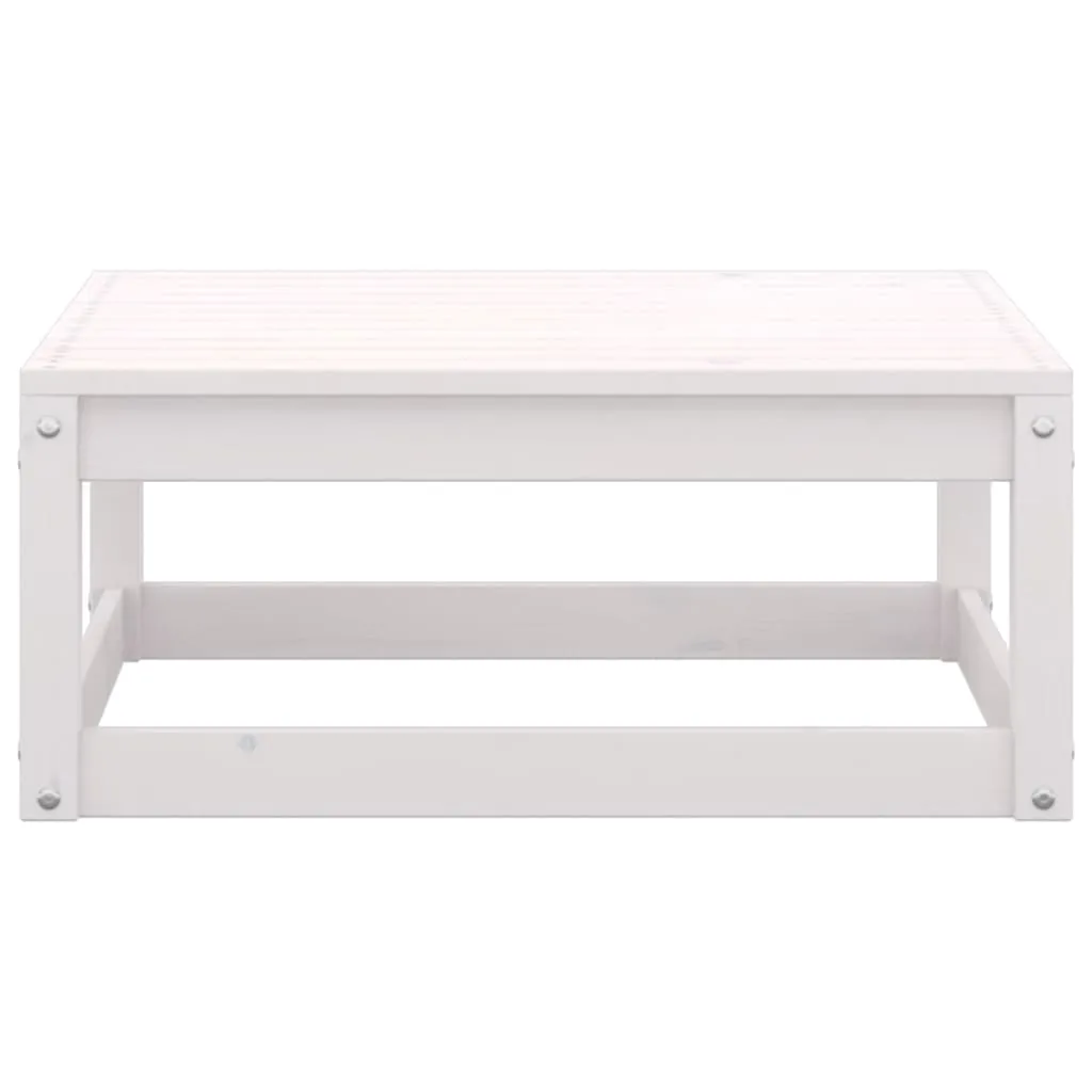 2 Piece Garden Lounge Set White Solid Pinewood