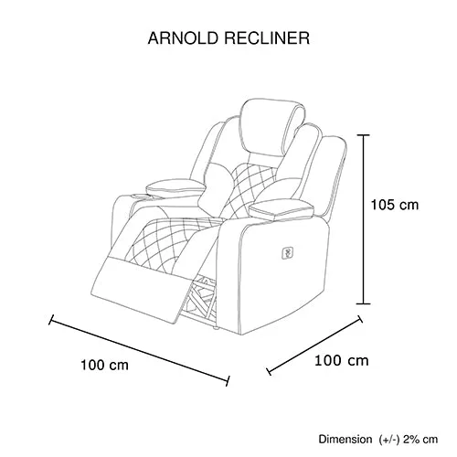 3 2 1 Seater Electric Recliner Stylish Rhino Fabric Black Lounge Armchair with LED Features