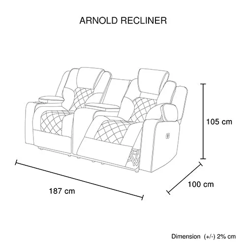 3 2 1 Seater Electric Recliner Stylish Rhino Fabric Black Lounge Armchair with LED Features