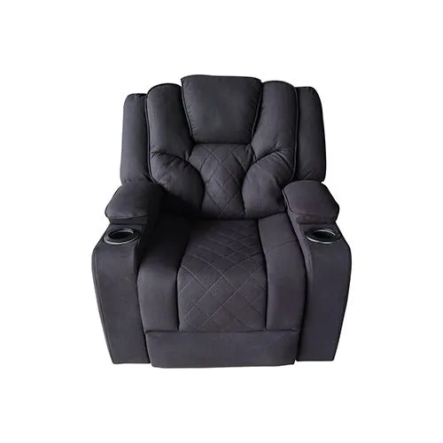 3 2 1 Seater Electric Recliner Stylish Rhino Fabric Black Lounge Armchair with LED Features