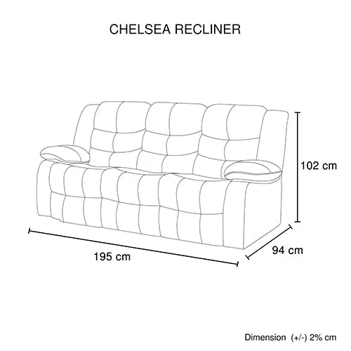 3-2-1 Seater Recliner Sofa | Finest Black Leatherette | Feature Console | LED Light | Ultra Cushioned
