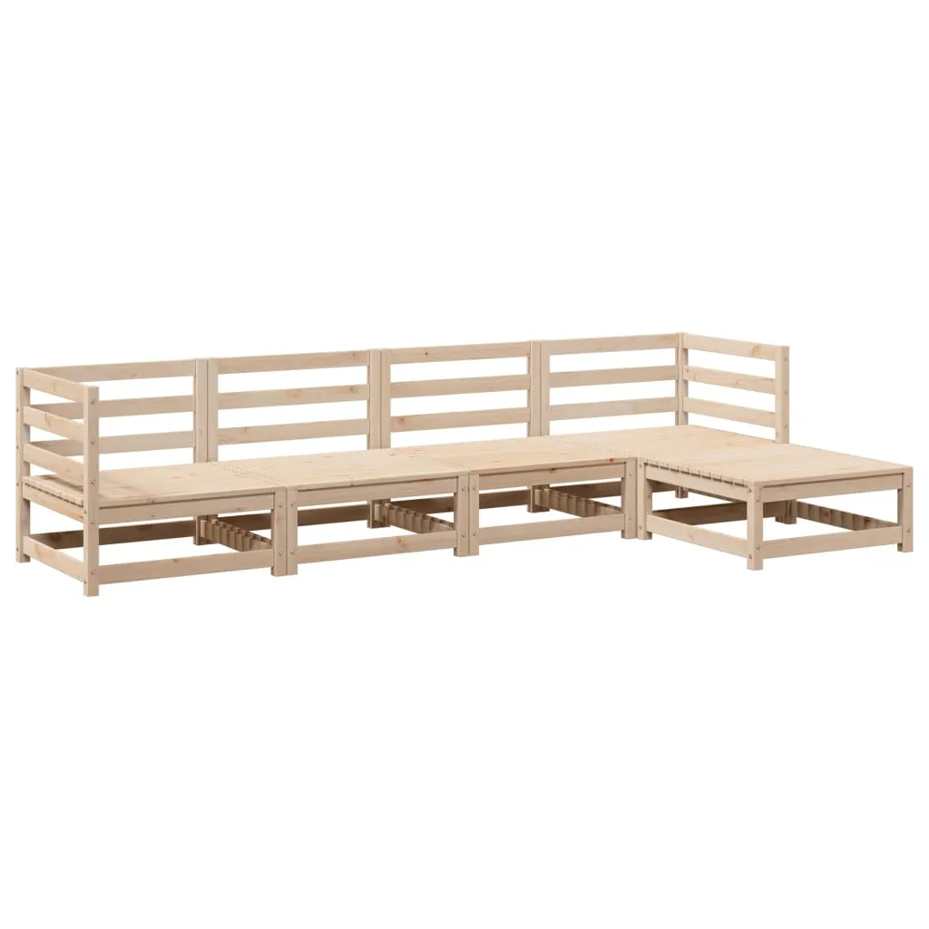 5 Piece Garden Sofa Set Solid Wood Pine