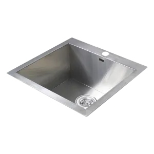 530x505mm Handmade Stainless Steel Topmount Kitchen Laundry Sink with Waste