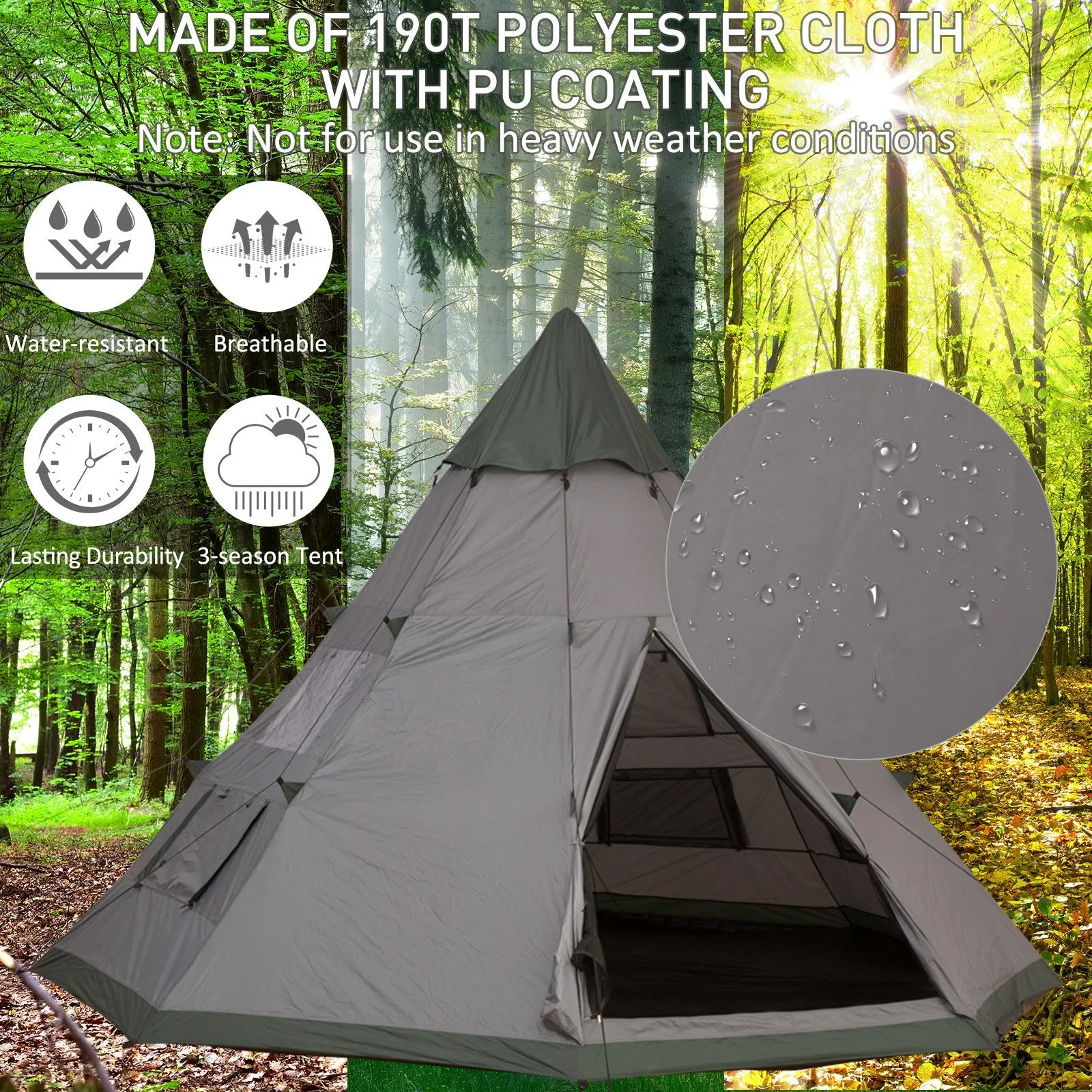 6 Men Tipi Tent