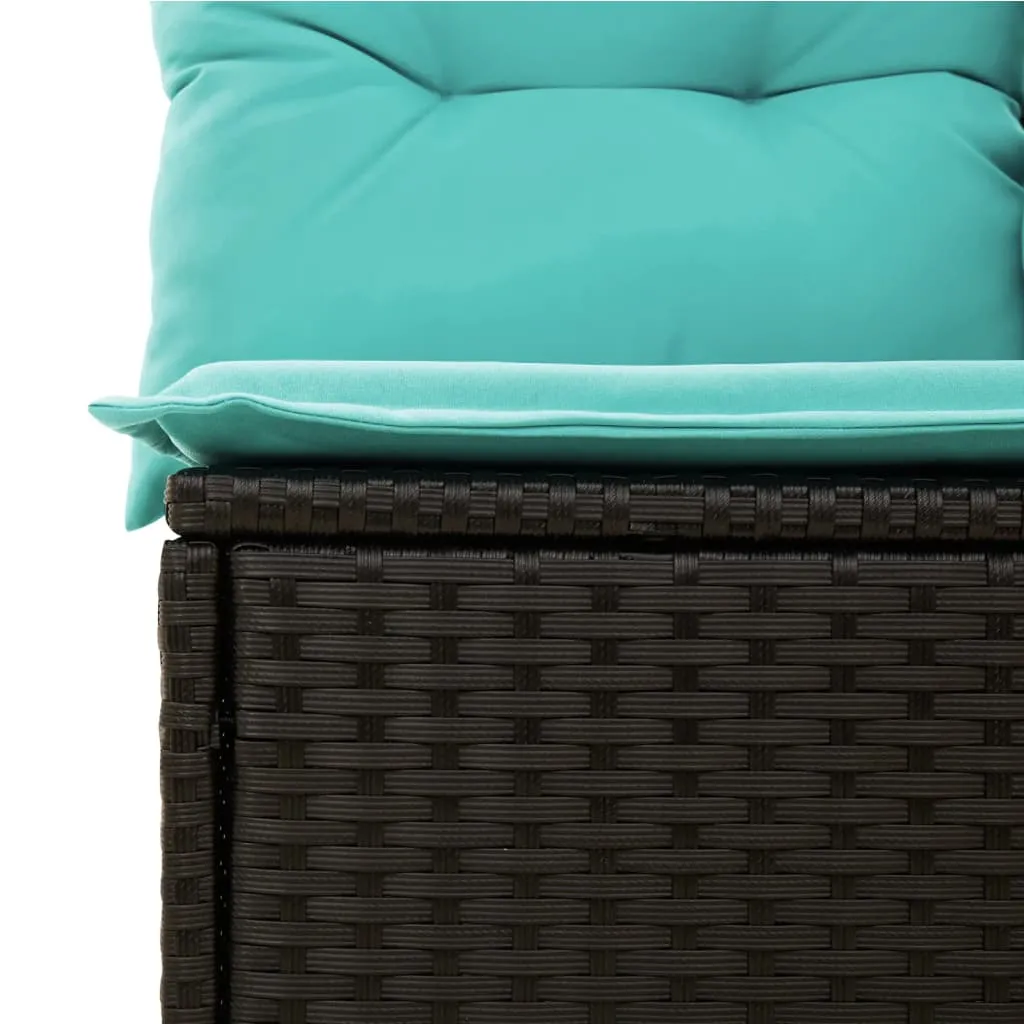 9 Piece Patio Sofa Set with Cushions Black Poly Rattan