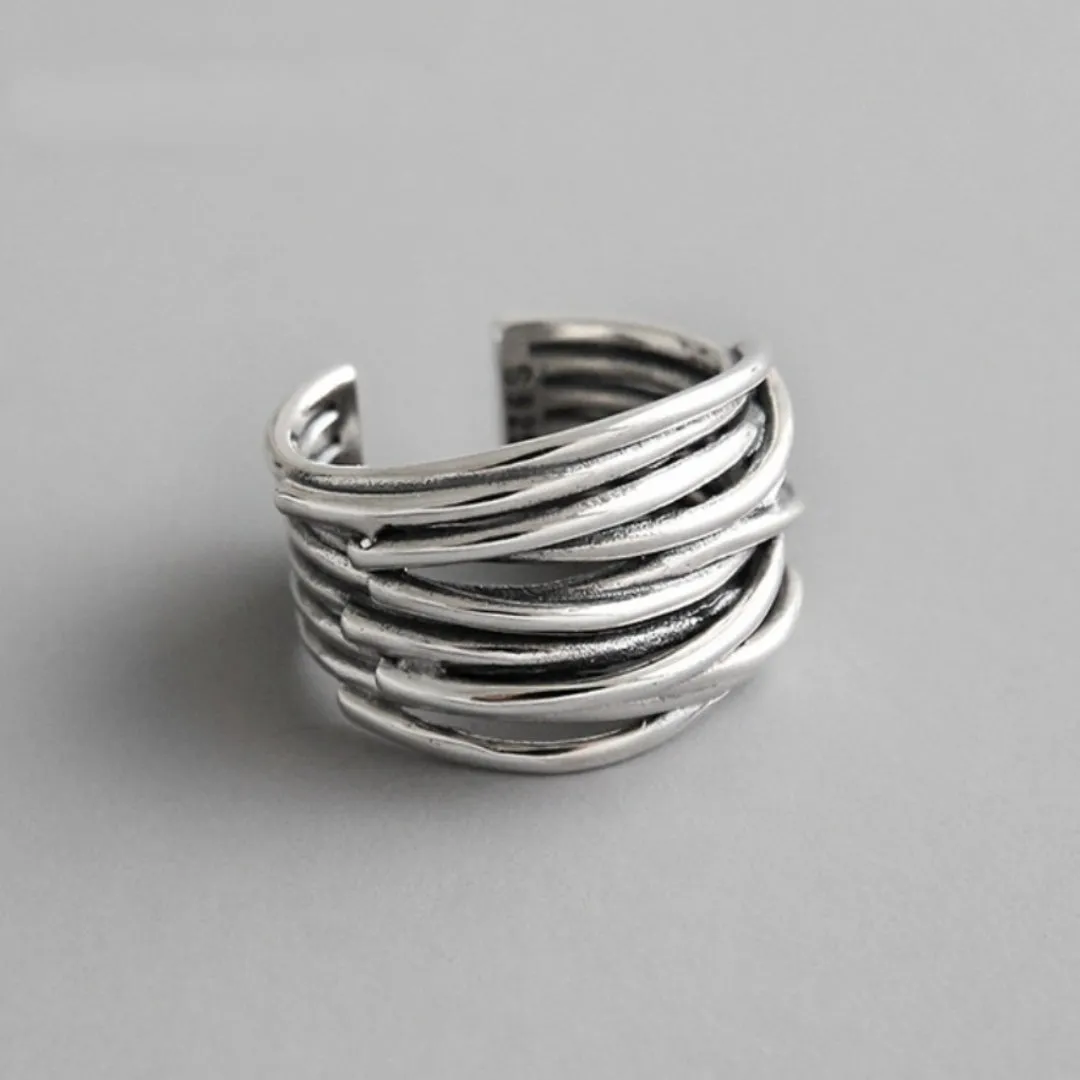 Adjustable Silver-Plated Ring