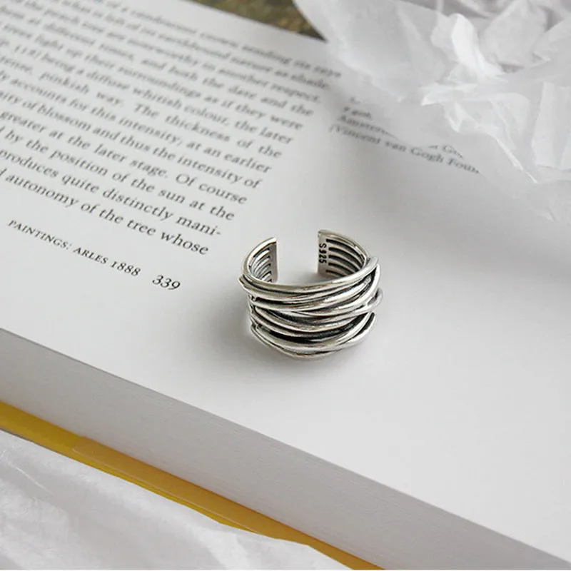 Adjustable Silver-Plated Ring