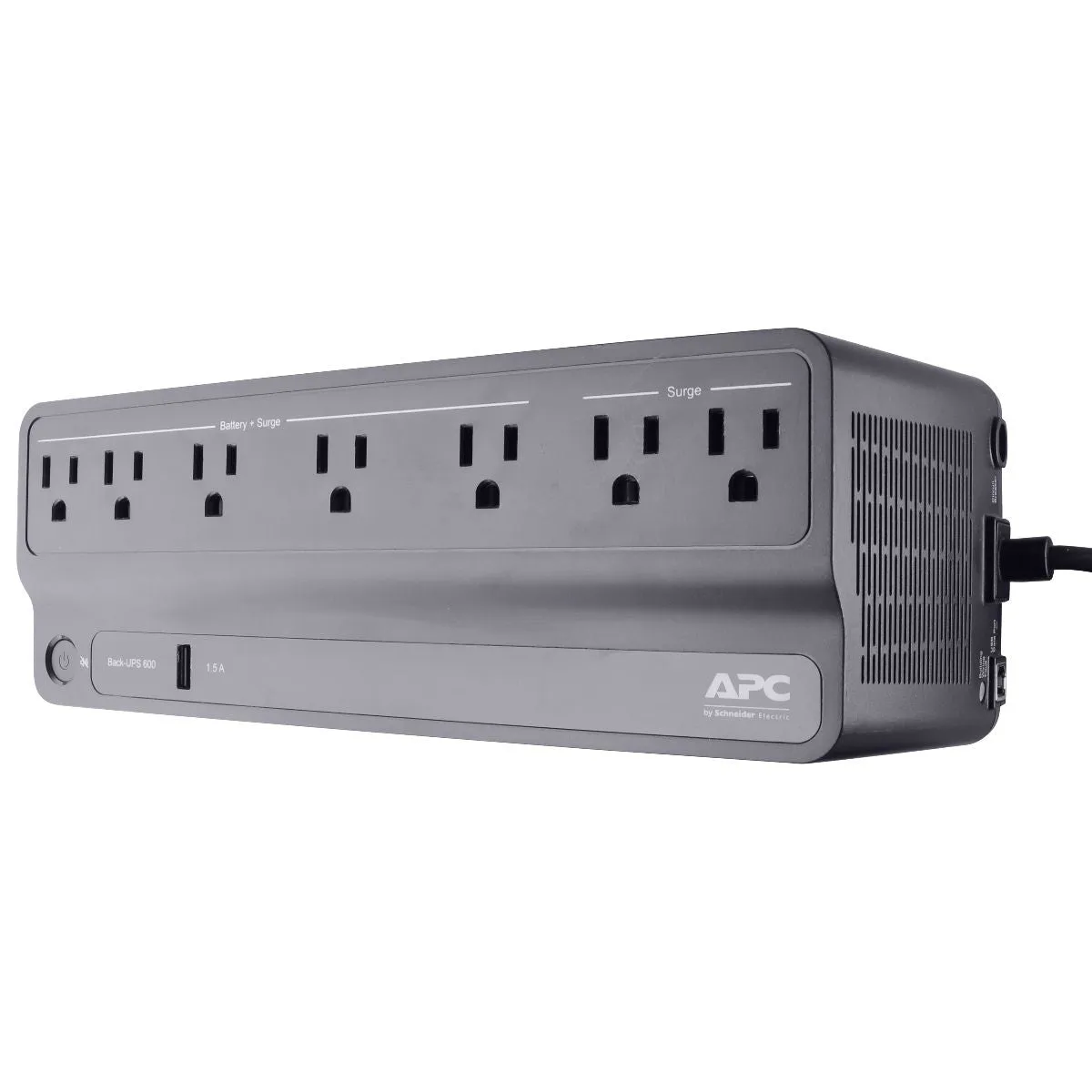 APC Back-UPS BE600M1 Battery Backup, 7 Outlet, 600VA/330W