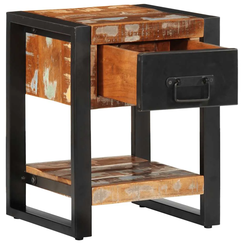 Bedside Cabinet Multicolour 35x34x45 cm Solid Wood Reclaimed