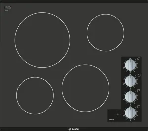 Bosch NEM5466UC 500 Series 24" 4 Brnr Knob Control Electric Cktp, Black