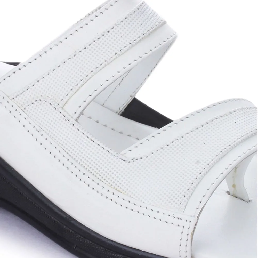 Coolers Casual White Slippers For Men 2050-01 By Liberty