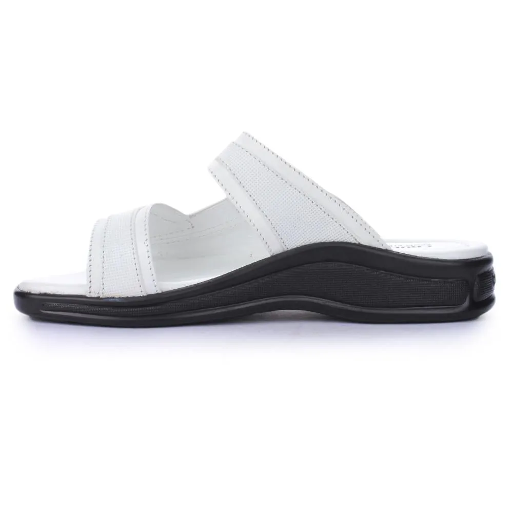 Coolers Casual White Slippers For Men 2050-01 By Liberty