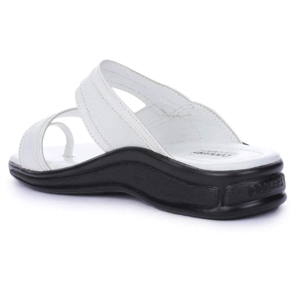 Coolers Casual White Slippers For Men 2050-01 By Liberty