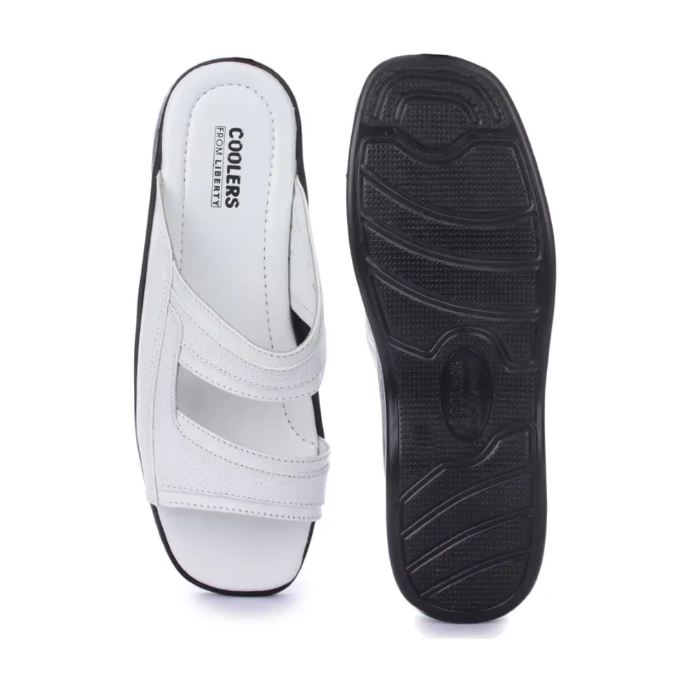 Coolers Casual White Slippers For Men 2050-01 By Liberty