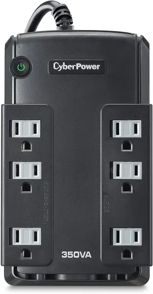 CyberPower CP350COM 350VA/255W 6 Outlets Compact UPS Battery Backup - New Battery Certified Refurbished