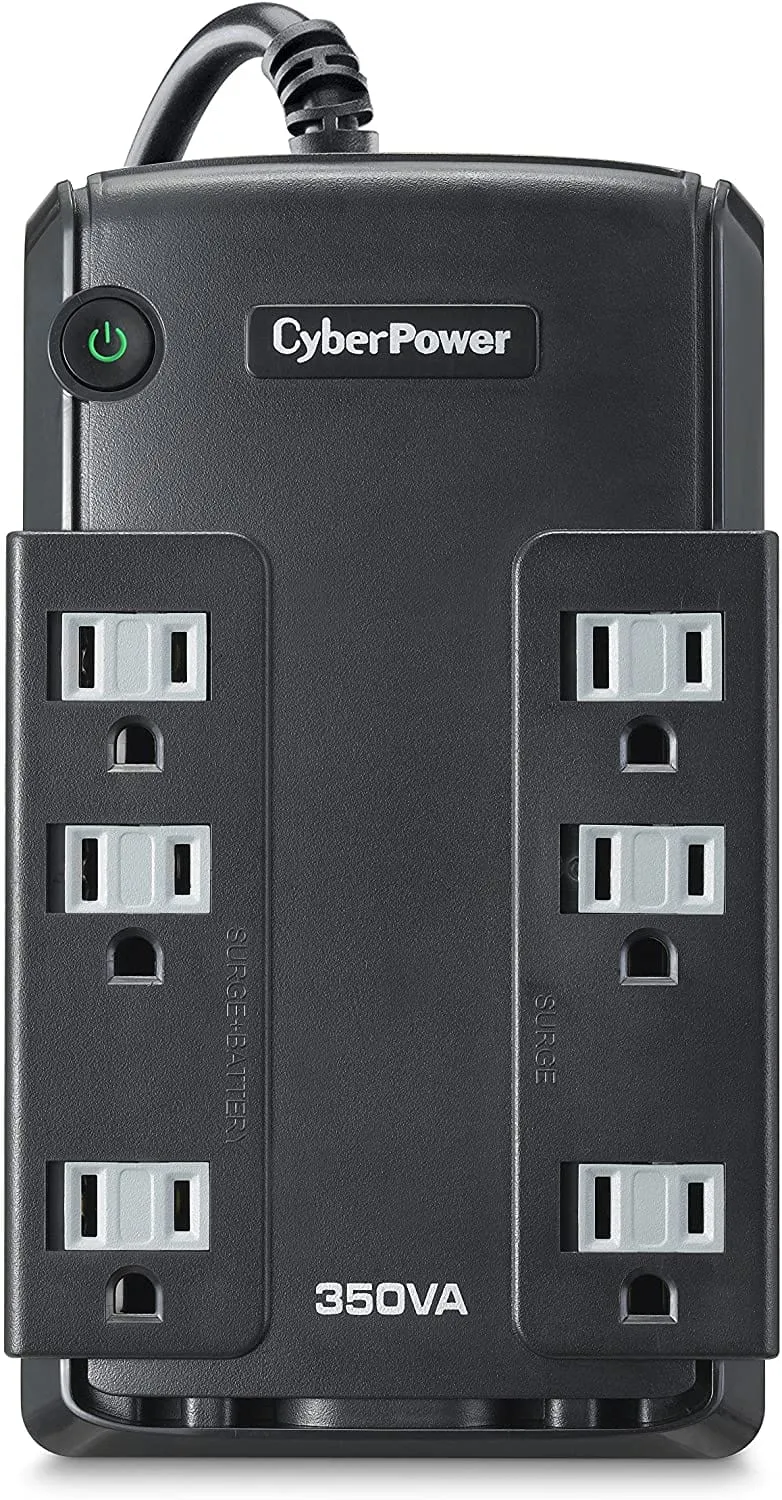 CyberPower CP350COM 350VA/255W 6 Outlets Compact UPS Battery Backup - New Battery Certified Refurbished