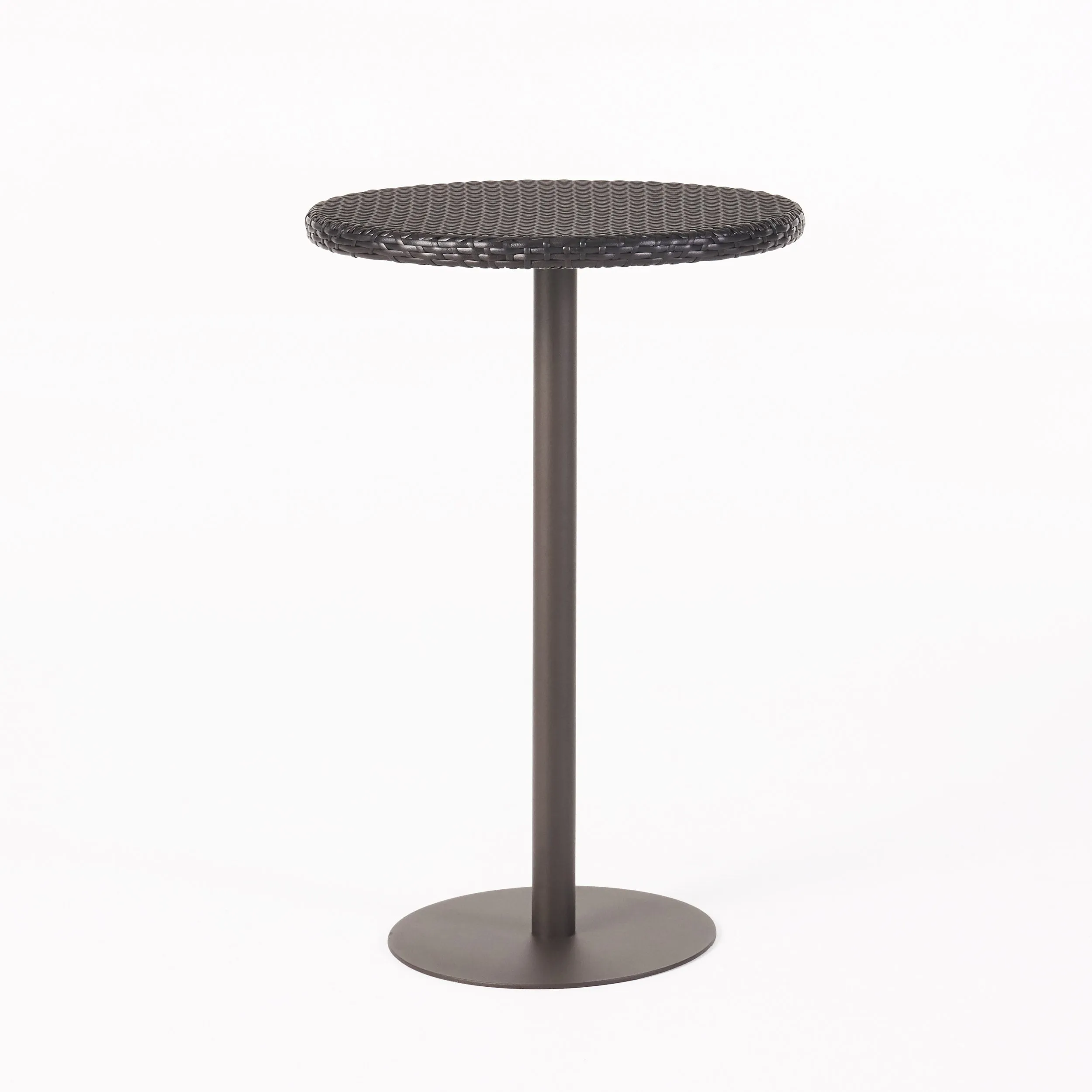 Domicca Outdoor 26 Inch Multi-brown Wicker Round Bar Table