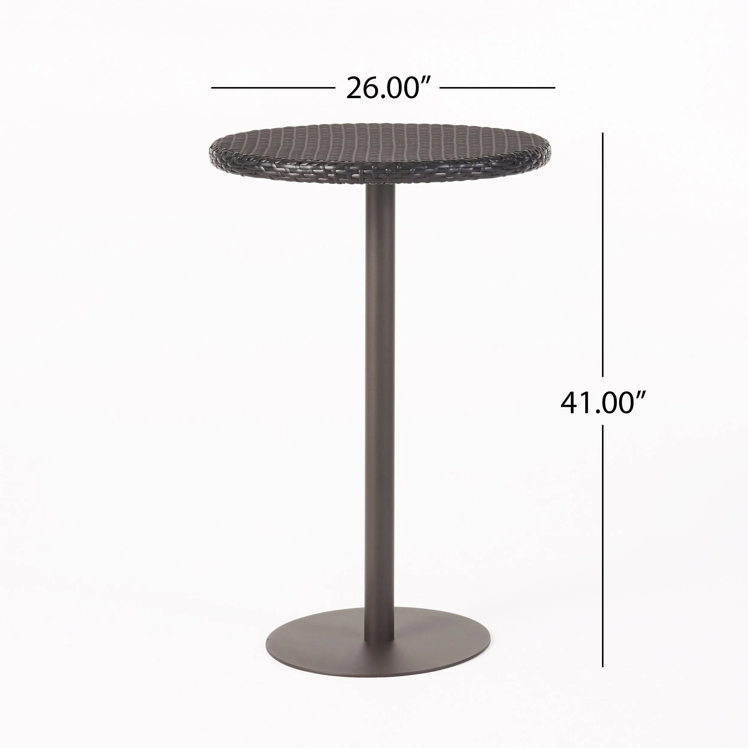 Domicca Outdoor 26 Inch Multi-brown Wicker Round Bar Table