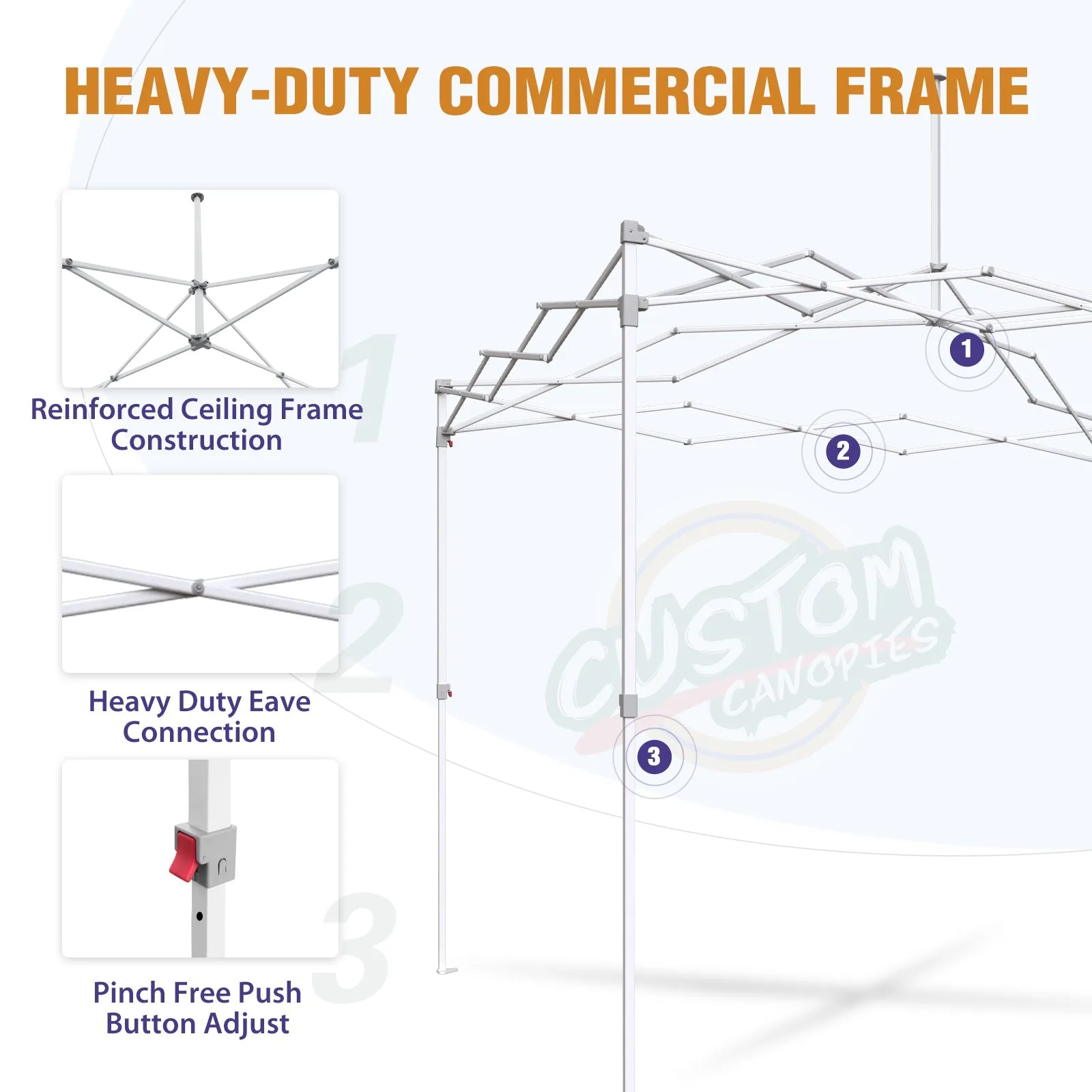 EAGLE PEAK CP100 Steel Square Leg Heavy Duty Commercial Custom Canopy Tent 10x10 - CLICK TO CONFIGURE - Package Prices Start at $599.00
