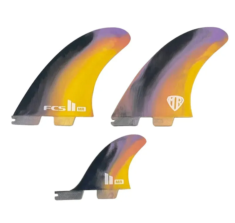 FCS MR PC Twin   Stabiliser Fin Set-Blk/Color Swirl-X-Large