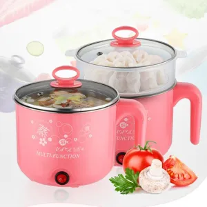 G R 1.5 Litre Electric Cooker | Travel Cooker | Stainless Steel Lid | Cool Touch Handles | Detachable Power Cord - Multicolor