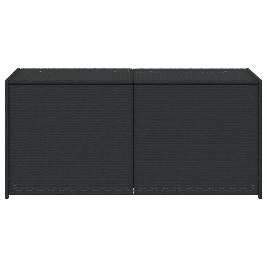 Garden Storage Box Black 283L Poly Rattan