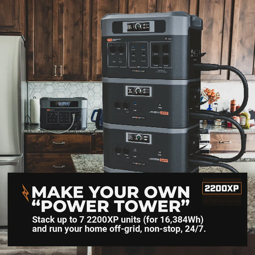 Grid Doctor 3300 Solar Generator System (200W Panel Included) - 3300W Battery Backup (Expandable to 16,384 W)