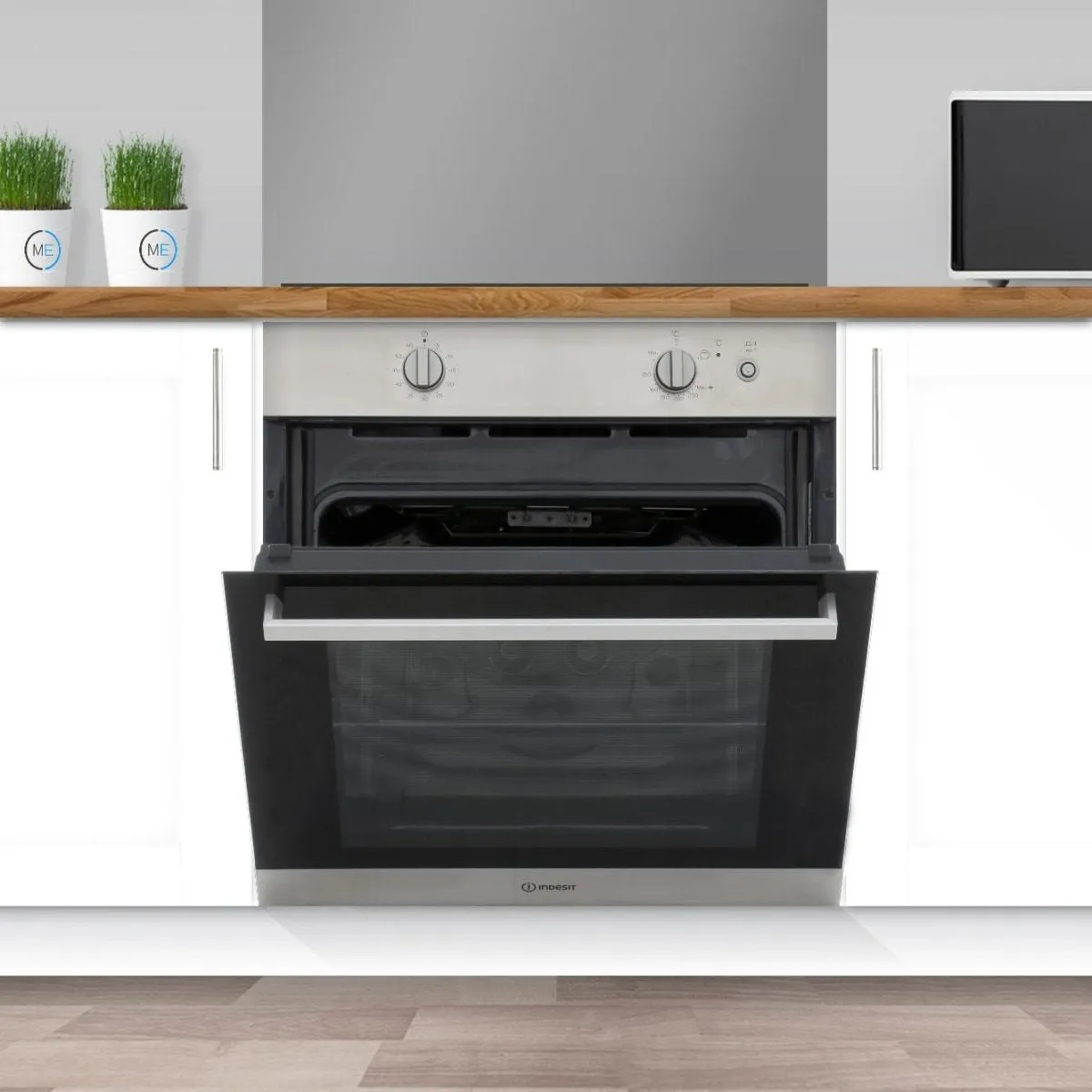 Indesit IGW620IXUK 66 Litre Gas Built-in Single Oven - Stainless Steel