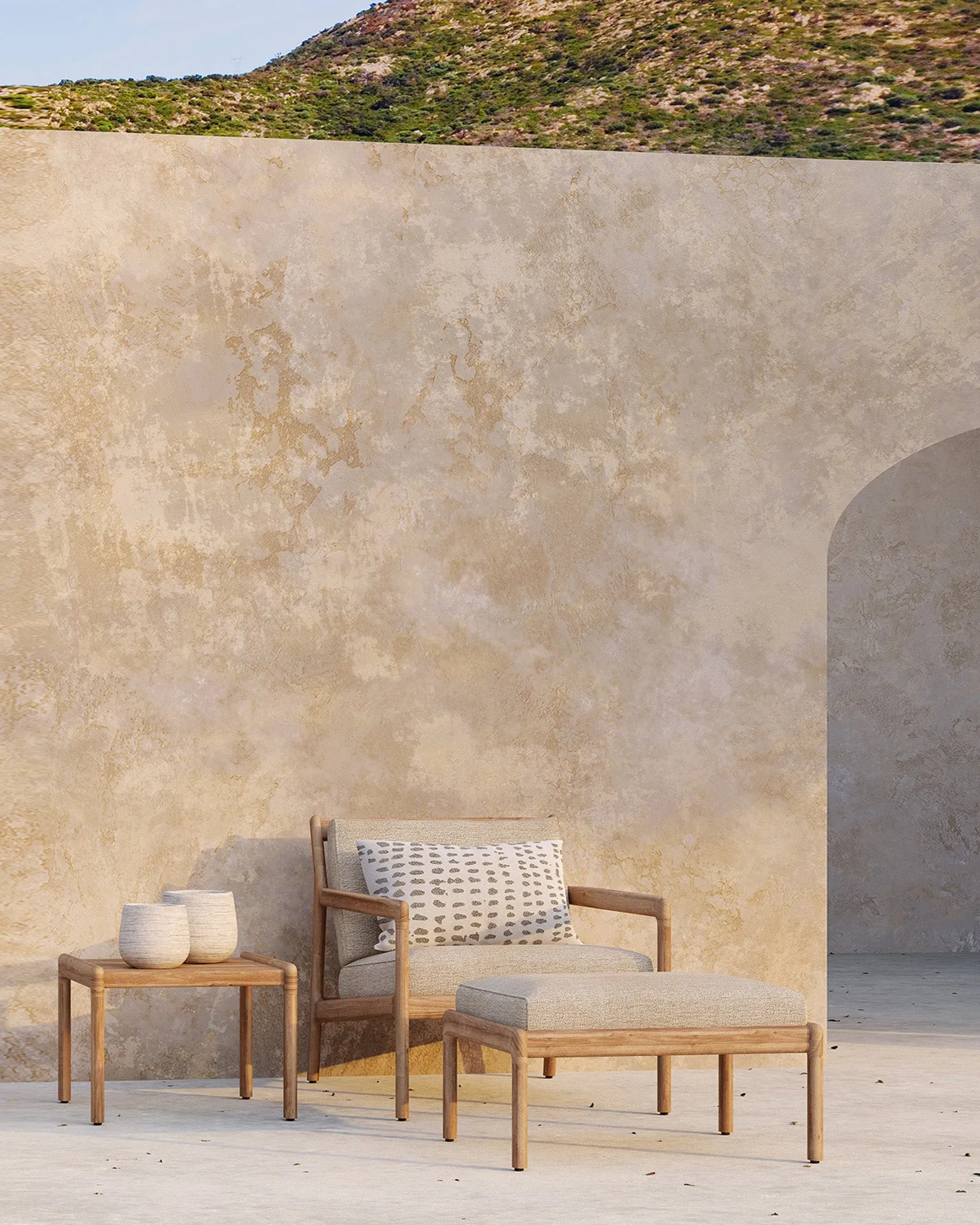 Jack Outdoor Footstool - Teak Natural