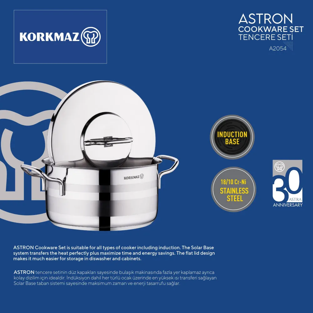 Korkmaz Astron 7 pcs Induction Base Cookware Set