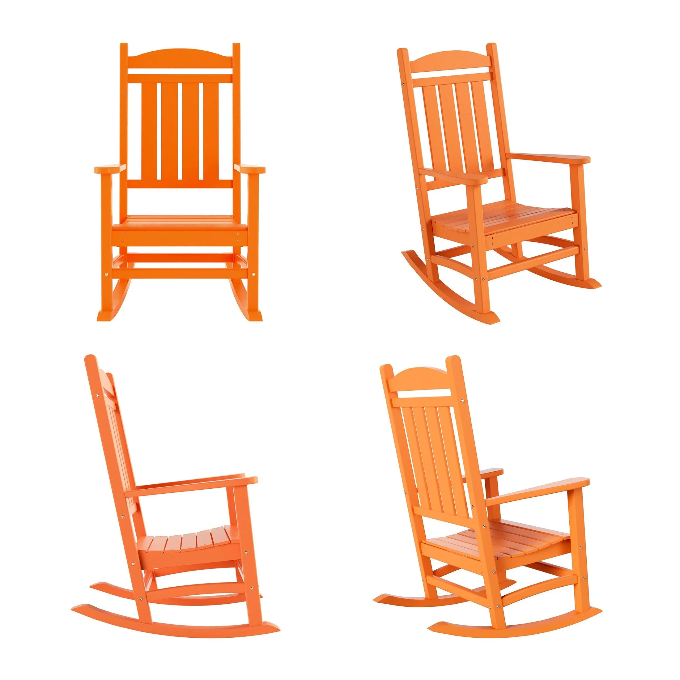 Lakehouse Classic Plastic Porch Rocking Chairs (Set of 4)