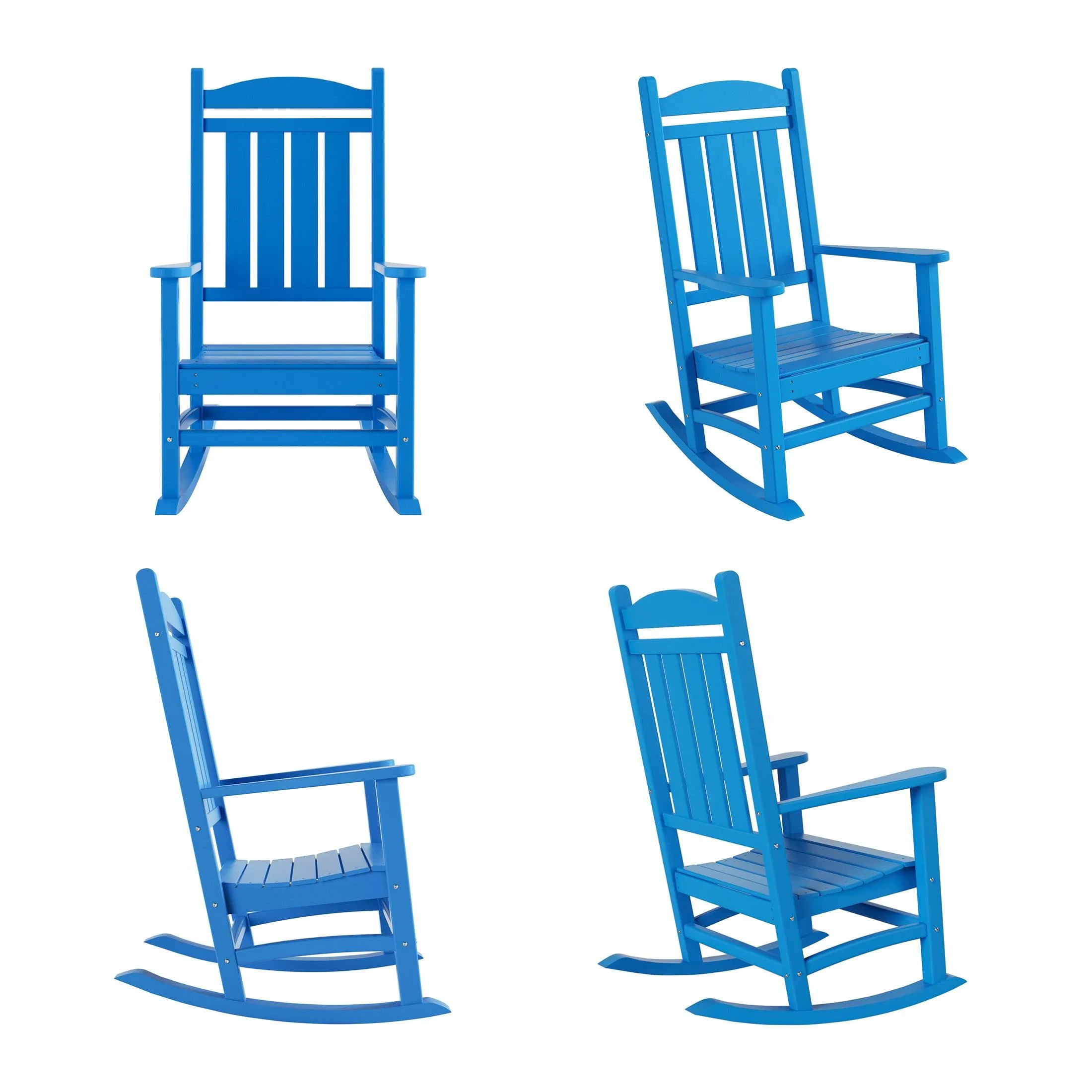 Lakehouse Classic Plastic Porch Rocking Chairs (Set of 4)