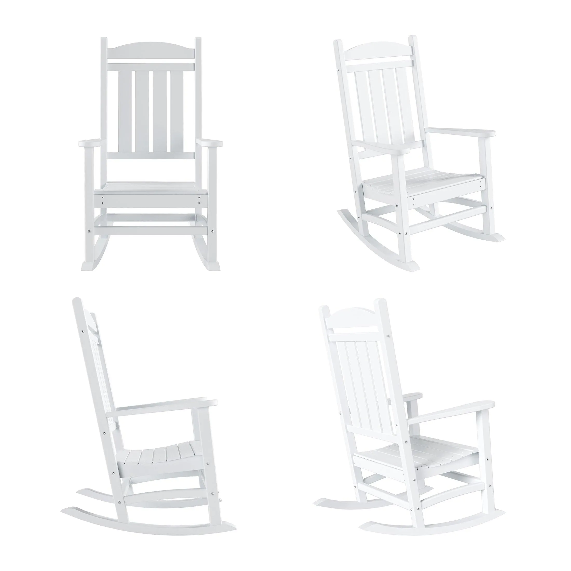 Lakehouse Classic Plastic Porch Rocking Chairs (Set of 4)