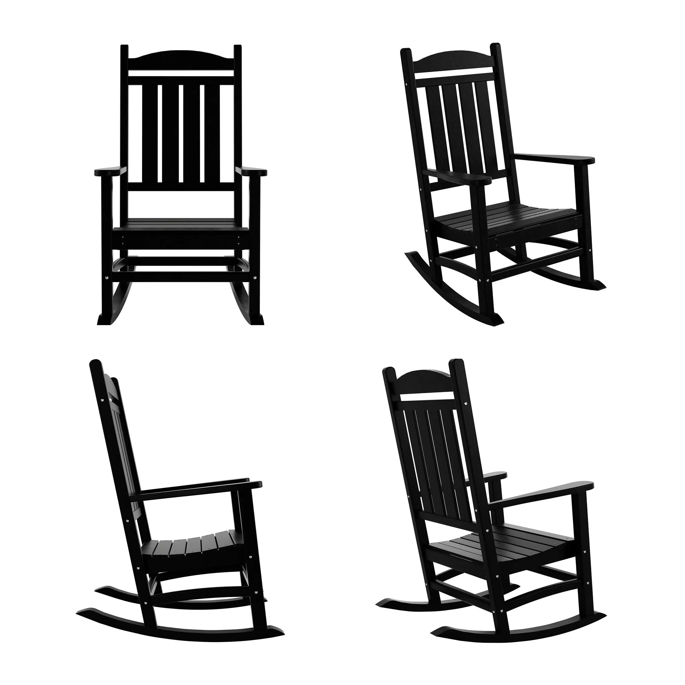 Lakehouse Classic Plastic Porch Rocking Chairs (Set of 4)