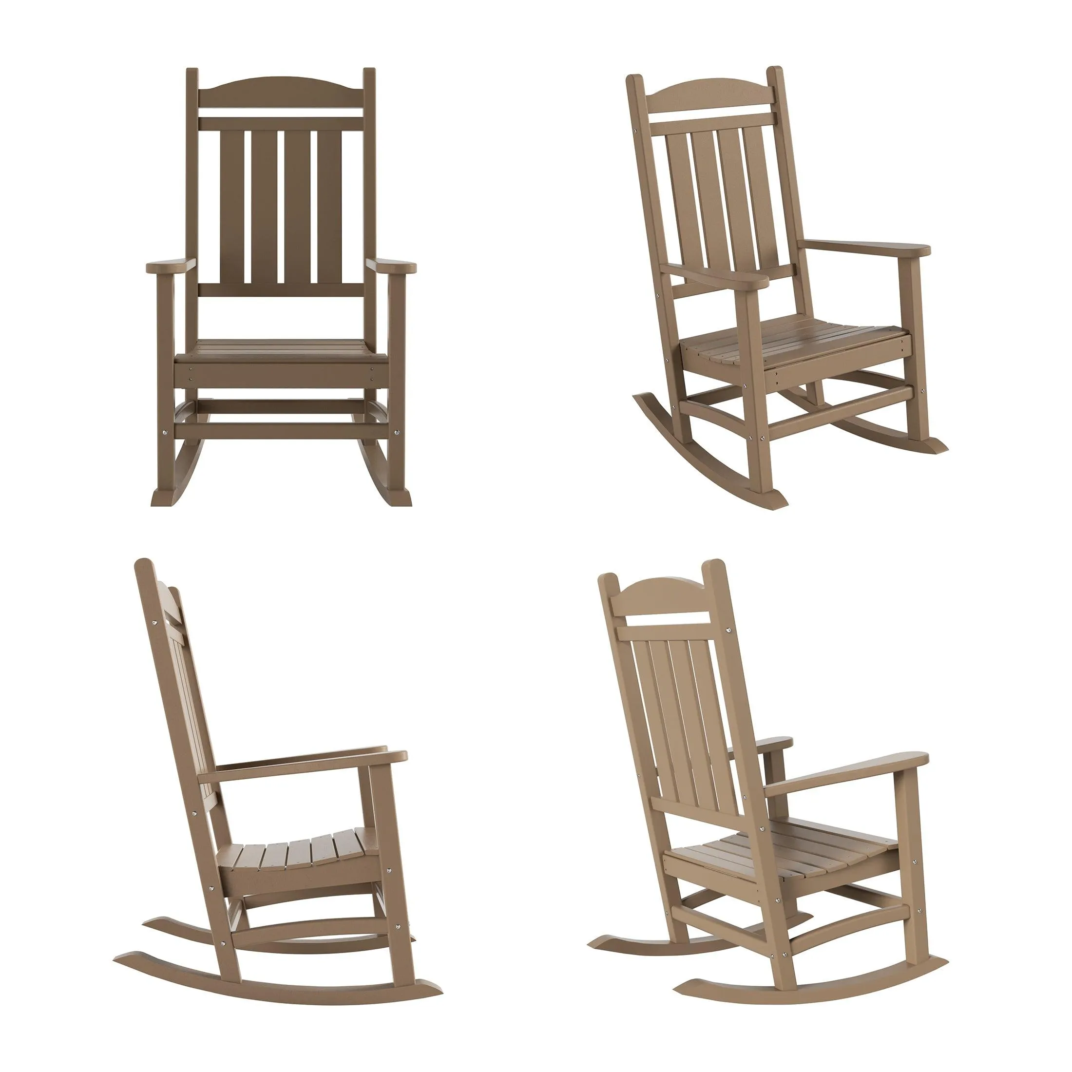 Lakehouse Classic Plastic Porch Rocking Chairs (Set of 4)