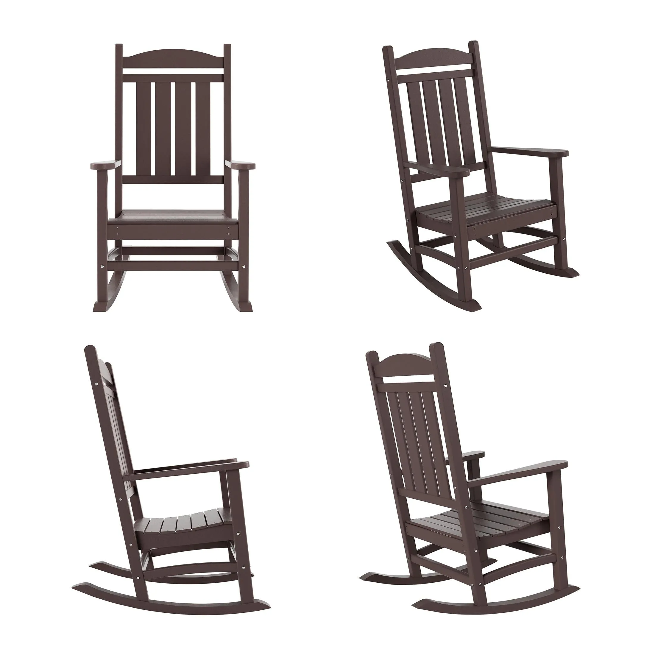 Lakehouse Classic Plastic Porch Rocking Chairs (Set of 4)