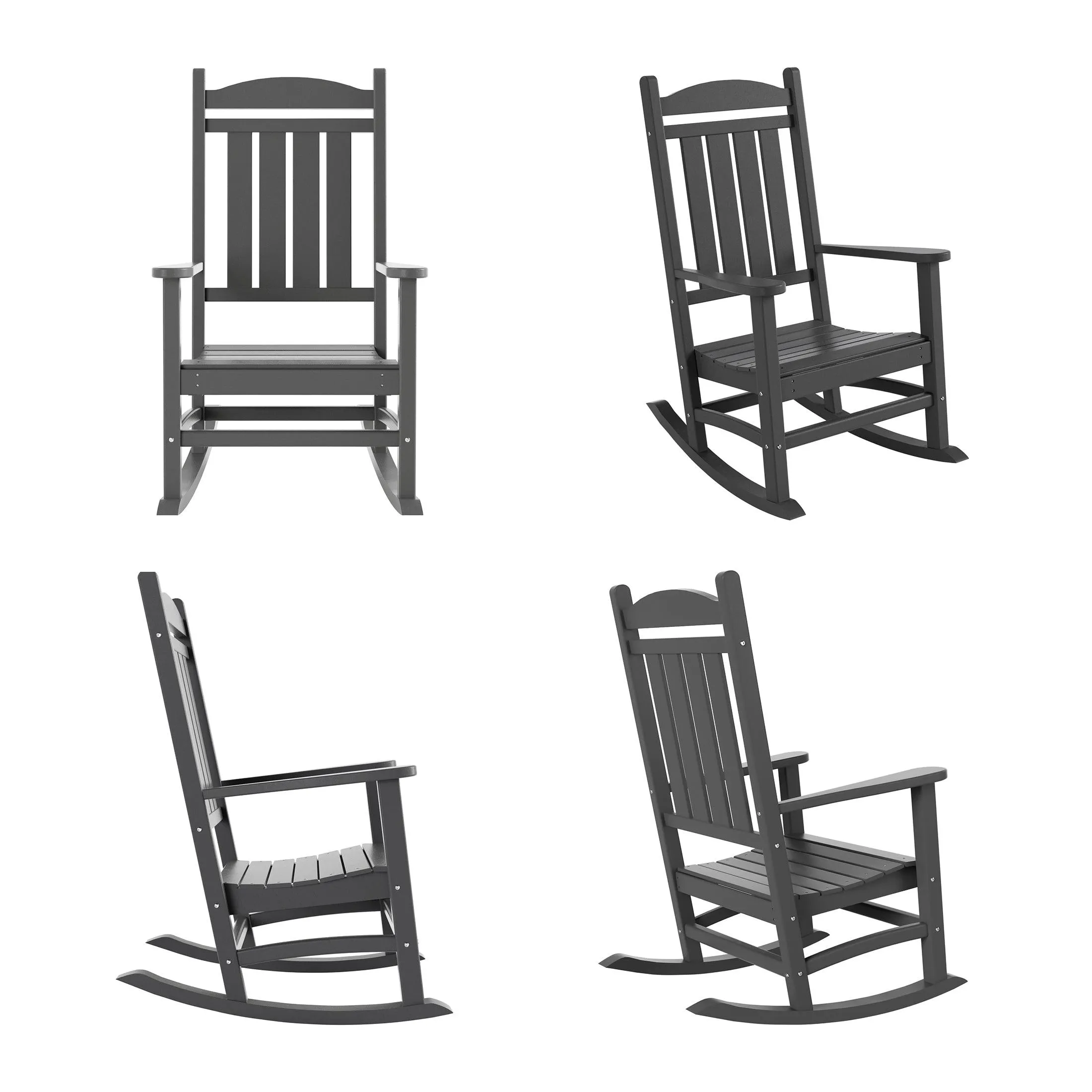 Lakehouse Classic Plastic Porch Rocking Chairs (Set of 4)