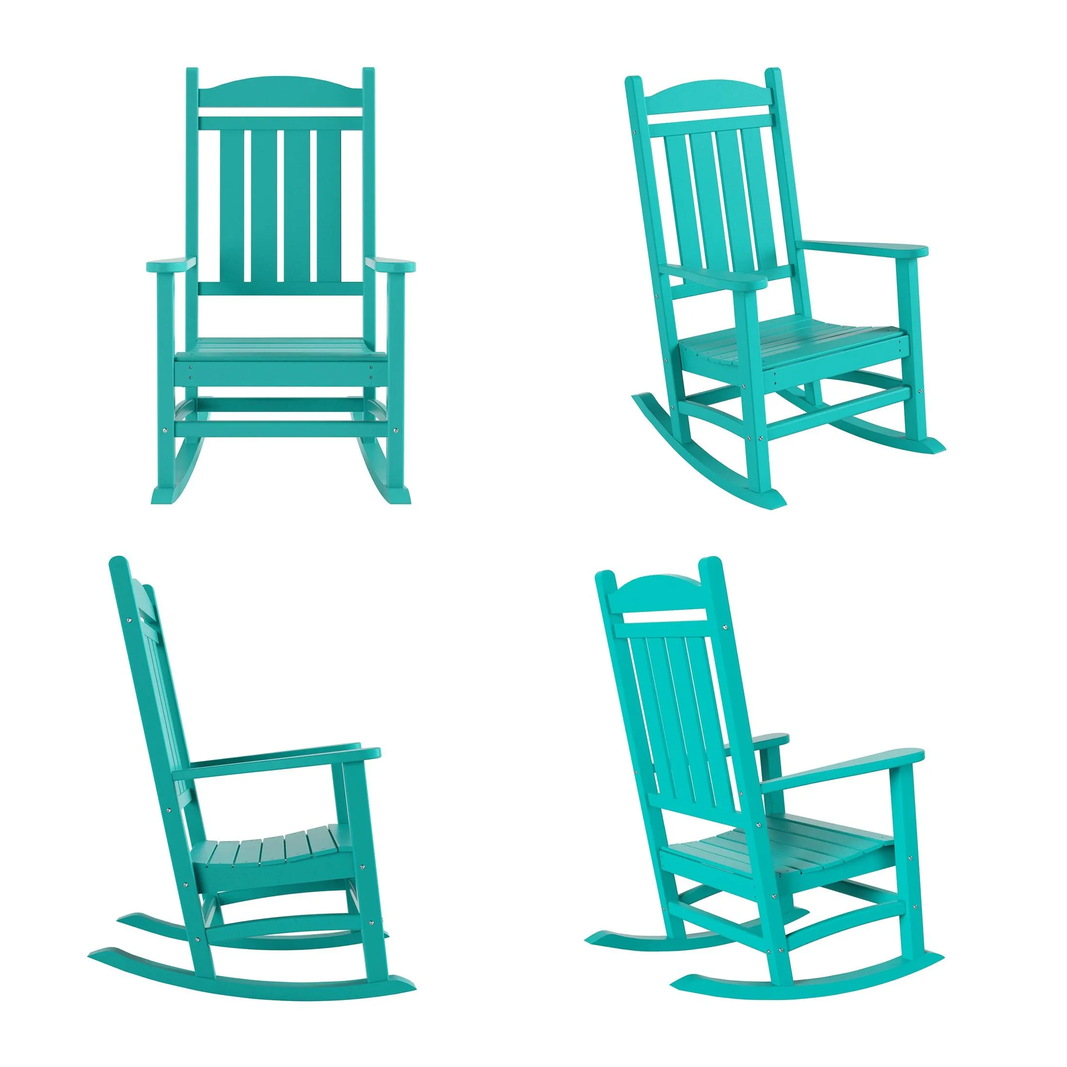 Lakehouse Classic Plastic Porch Rocking Chairs (Set of 4)