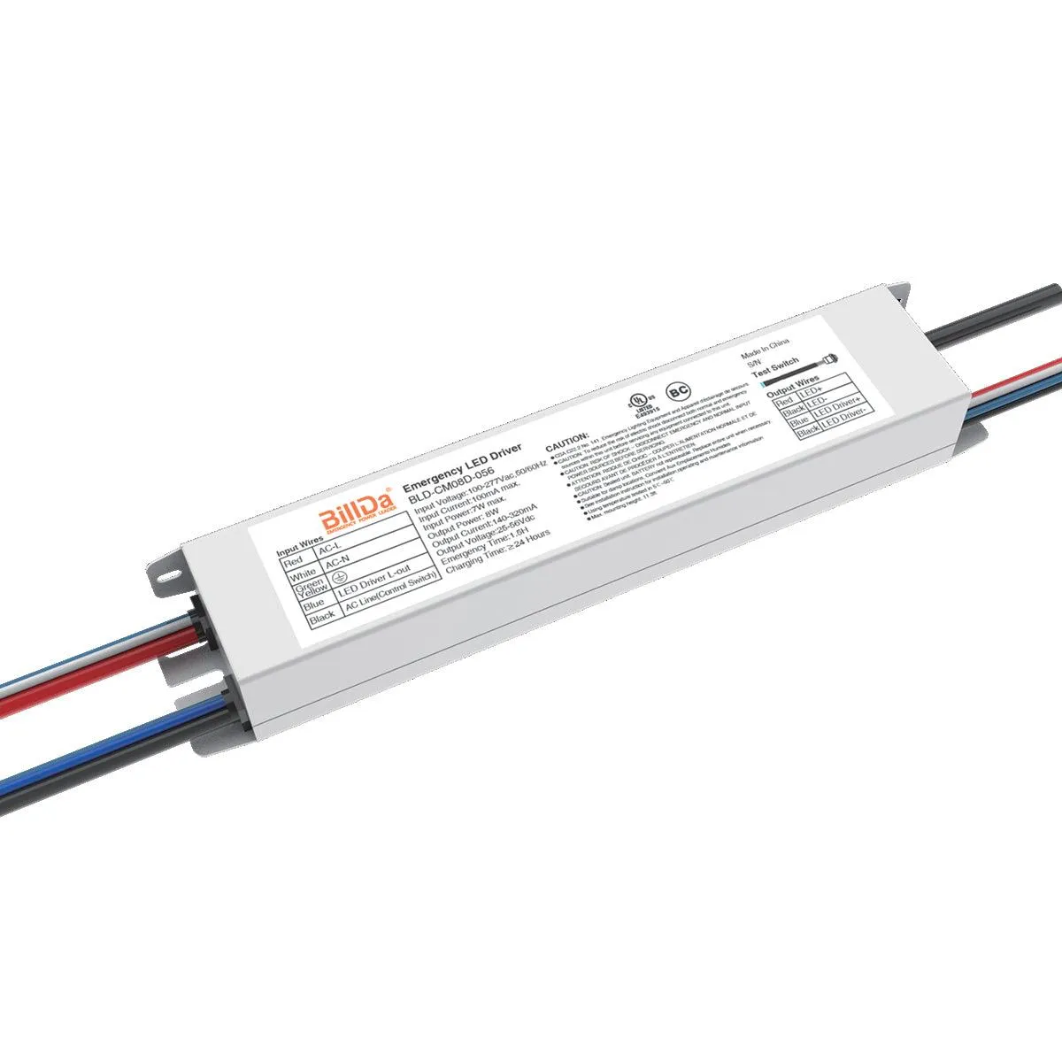 LED Emergency Driver, 8 Watts, 60-180V DC High Voltage Output, 100-277VAC