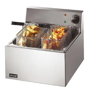 Lincat Lynx 400 Single Tank Twin Basket Countertop Electric Fish Fryer LFF CD420