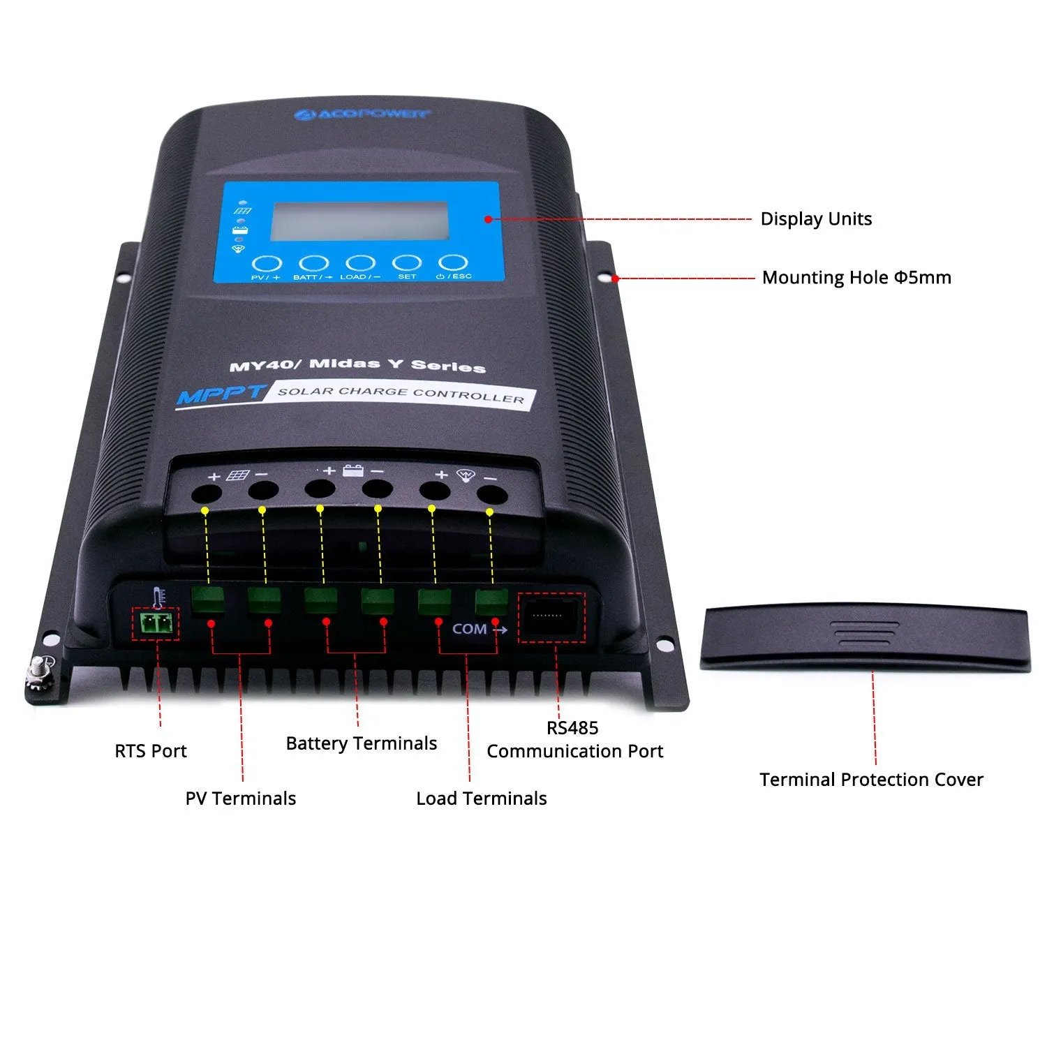 Midas 40A MPPT Solar Charge Controller (New Arrival 2020) by ACOPOWER