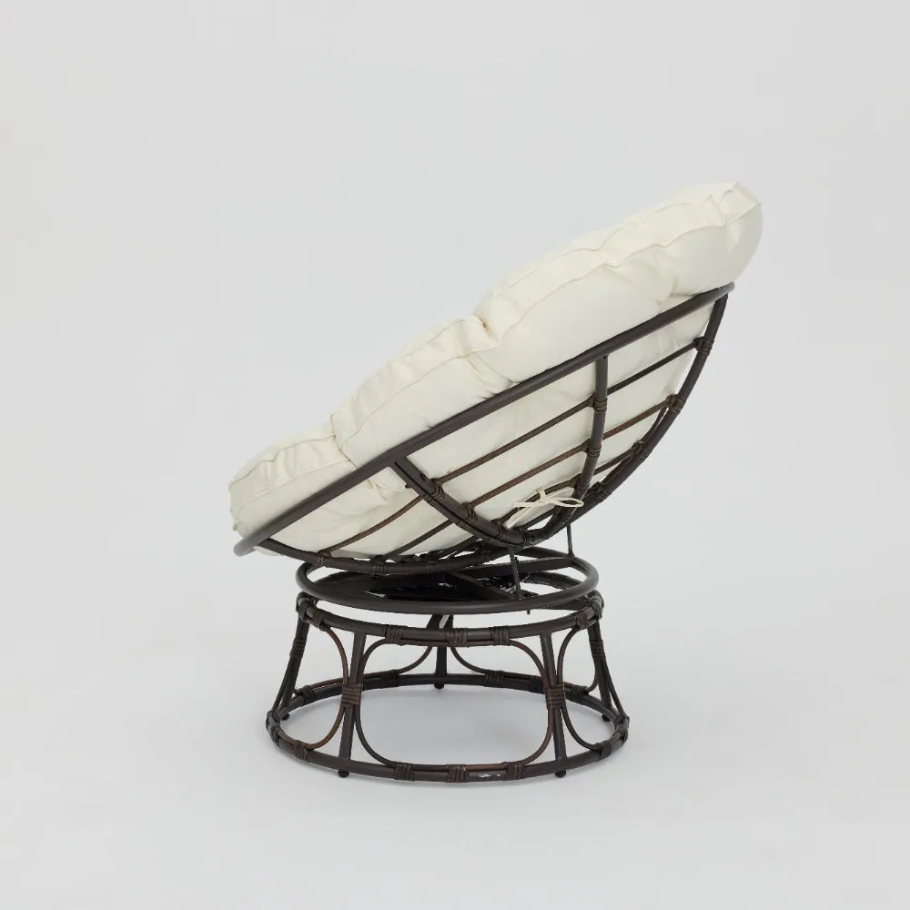 Monica Garden Papasan Moon Chair, Cream