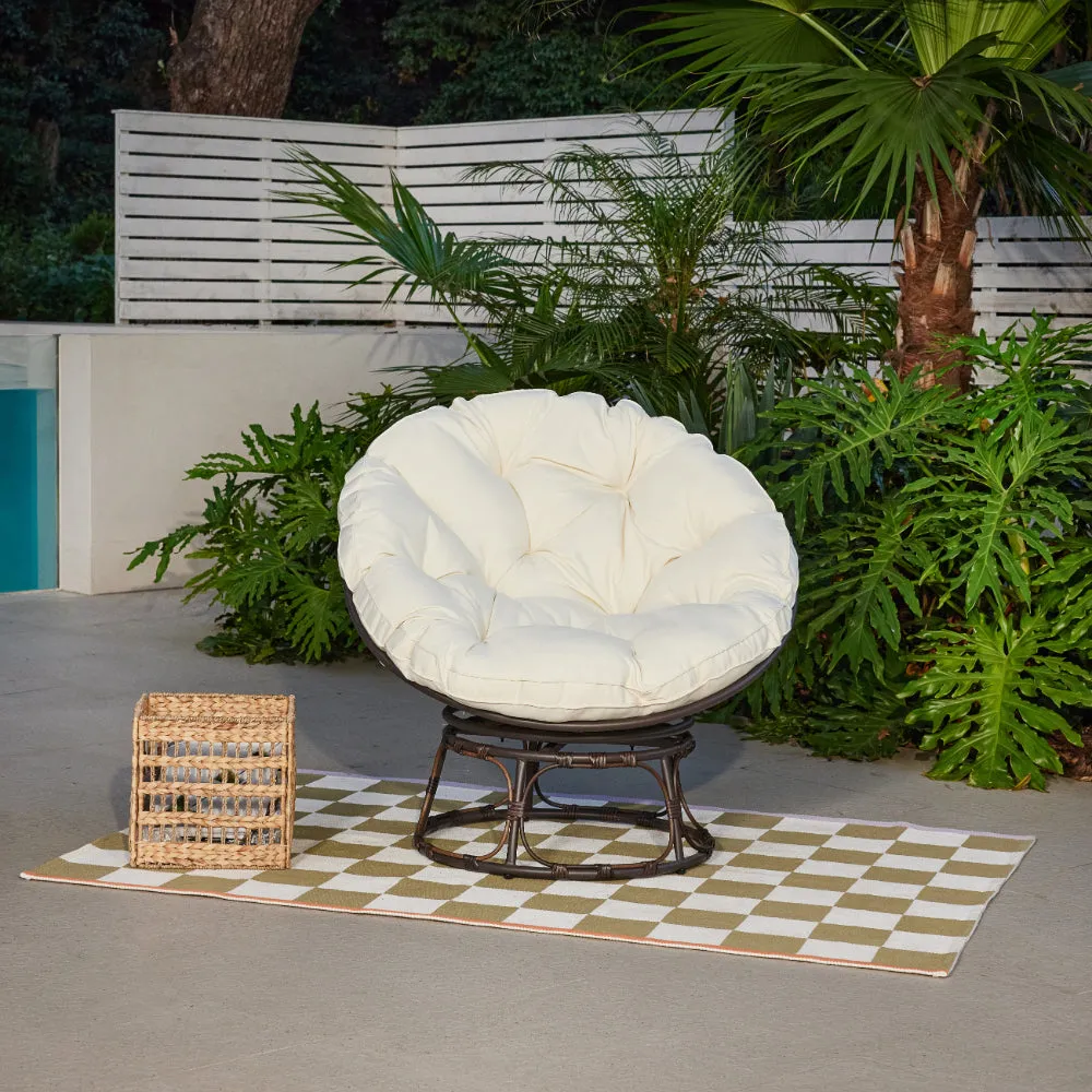 Monica Garden Papasan Moon Chair, Cream