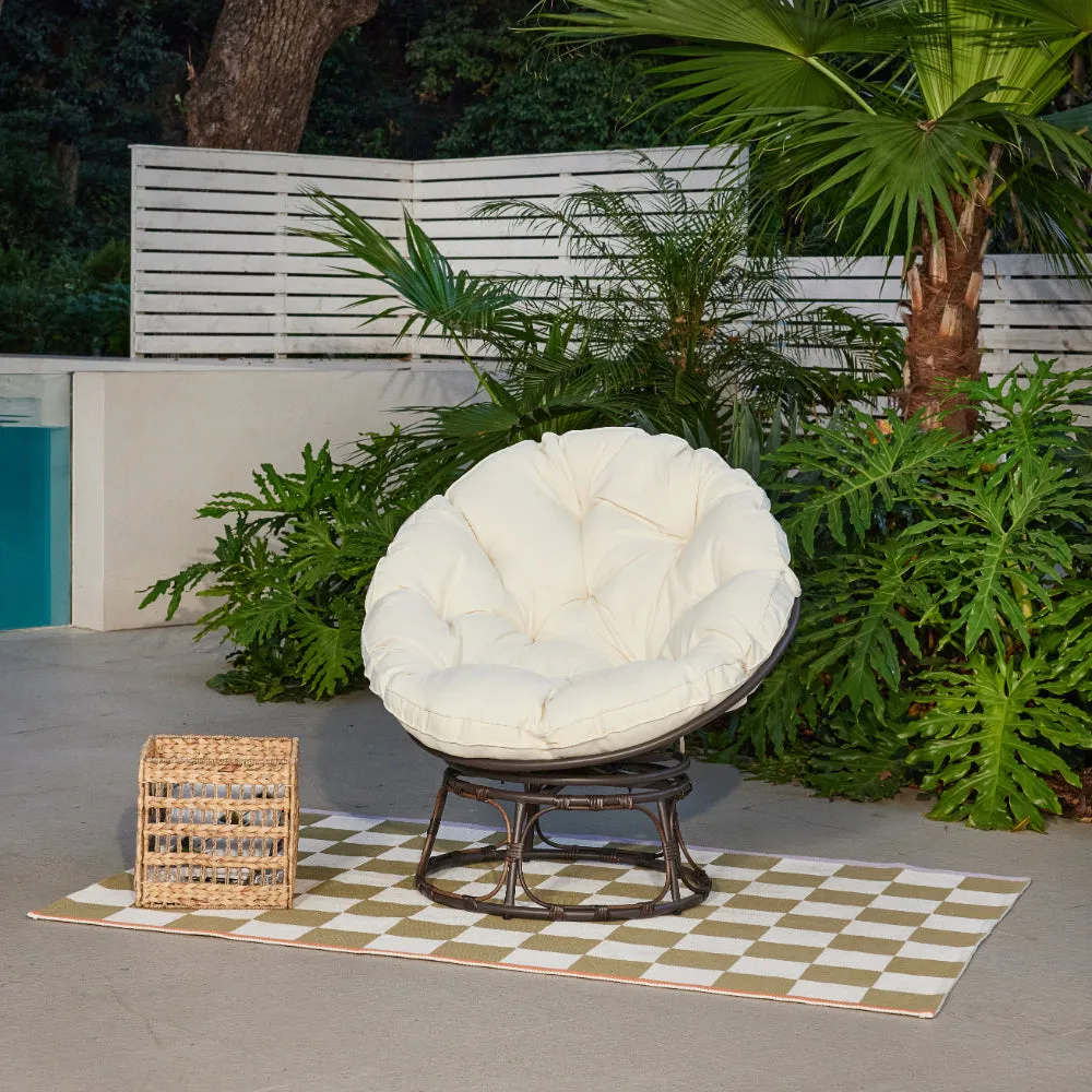 Monica Garden Papasan Moon Chair, Cream