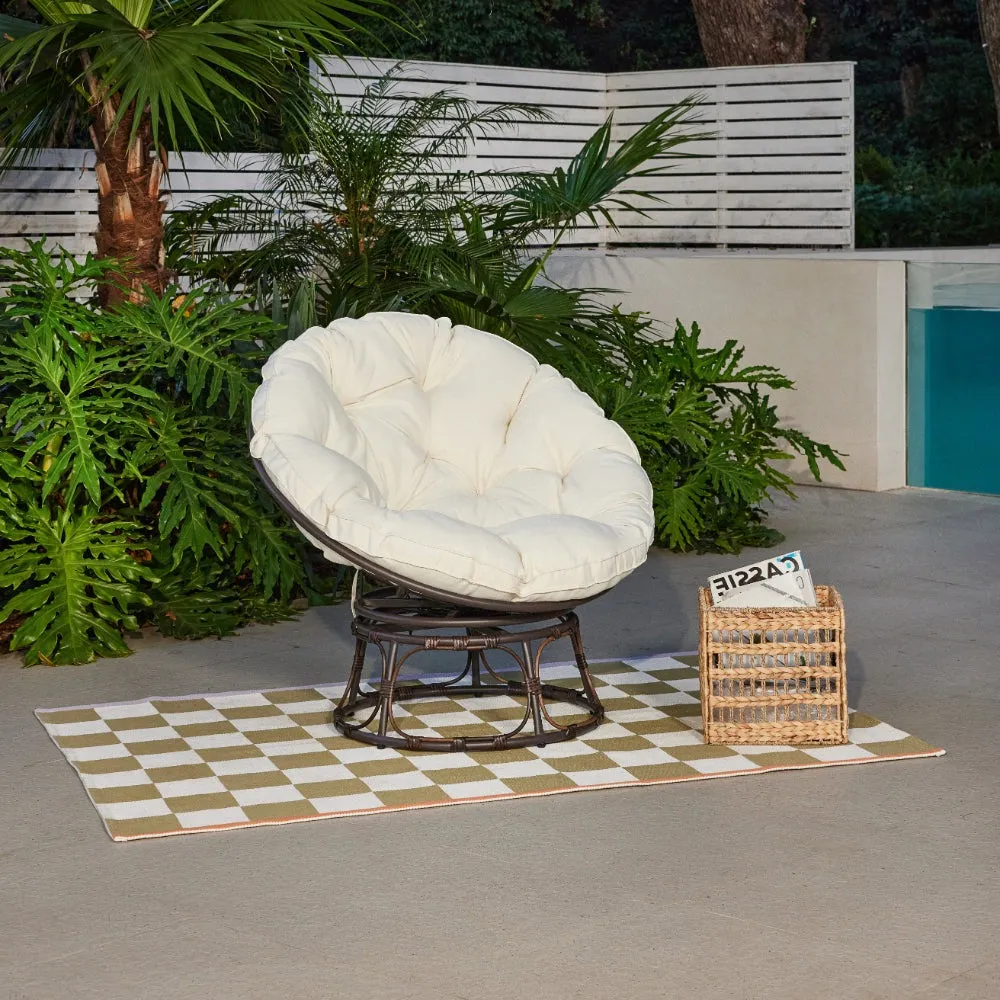 Monica Garden Papasan Moon Chair, Cream