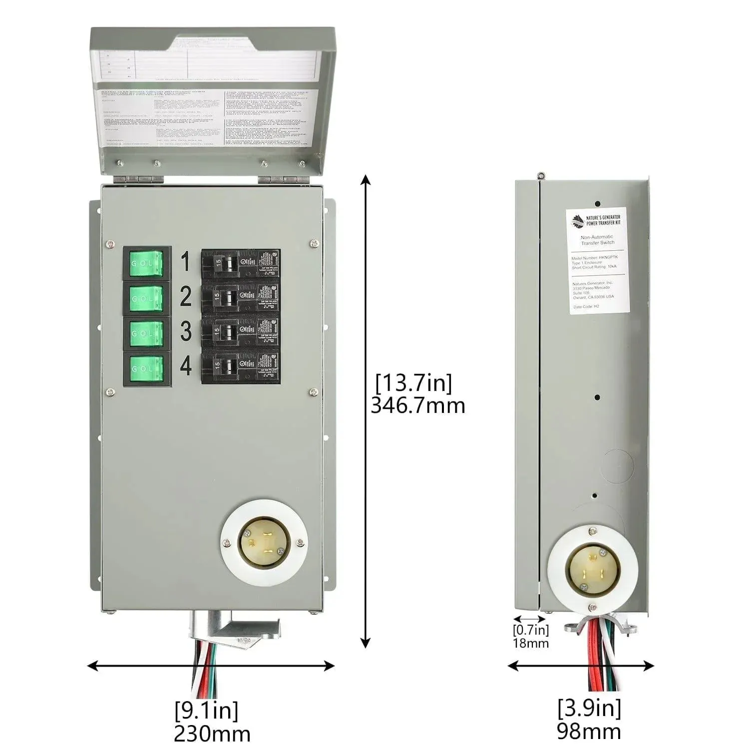 Nature's Generator 1800W Gold PE System Solar Power Transfer Kit